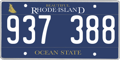 RI license plate 937388