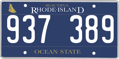 RI license plate 937389