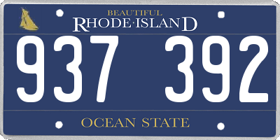 RI license plate 937392