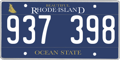 RI license plate 937398