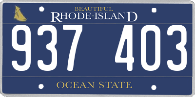 RI license plate 937403