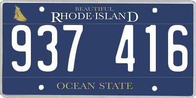 RI license plate 937416