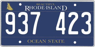 RI license plate 937423