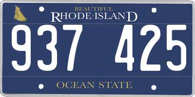 RI license plate 937425