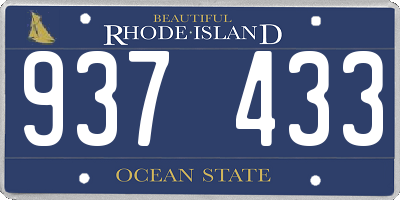 RI license plate 937433