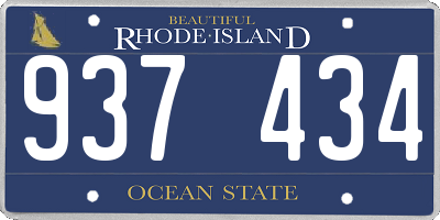 RI license plate 937434