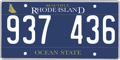 RI license plate 937436