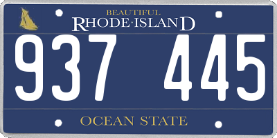 RI license plate 937445
