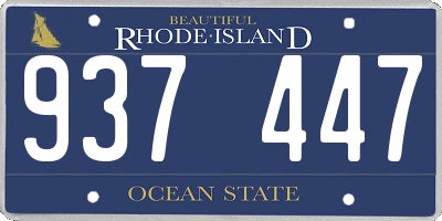 RI license plate 937447