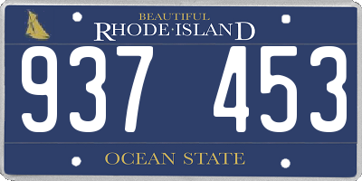 RI license plate 937453