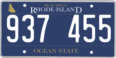 RI license plate 937455