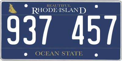 RI license plate 937457