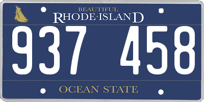 RI license plate 937458