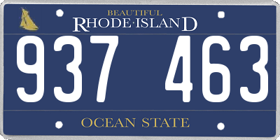 RI license plate 937463