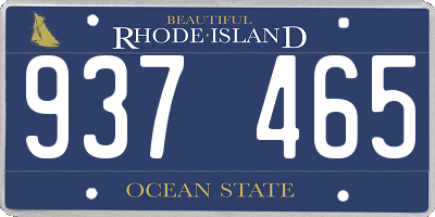 RI license plate 937465