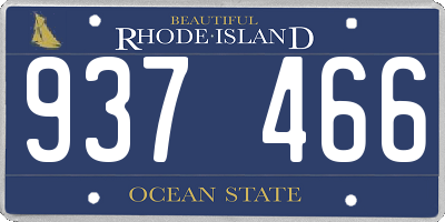 RI license plate 937466