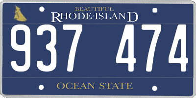 RI license plate 937474