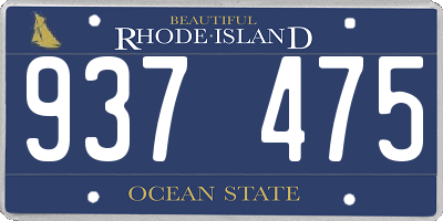 RI license plate 937475