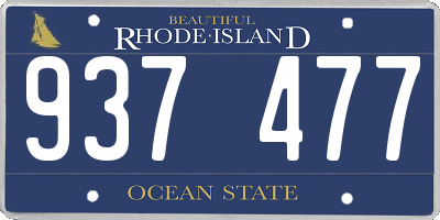 RI license plate 937477