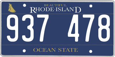 RI license plate 937478