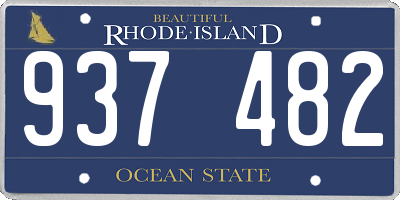 RI license plate 937482