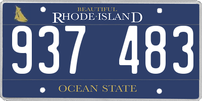 RI license plate 937483