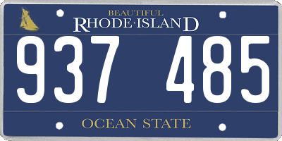 RI license plate 937485