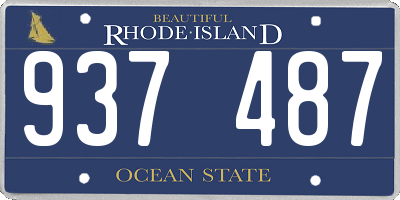 RI license plate 937487