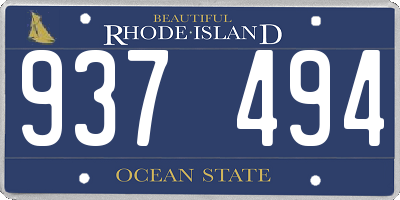 RI license plate 937494