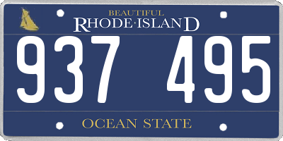 RI license plate 937495