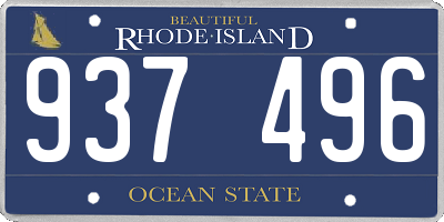 RI license plate 937496