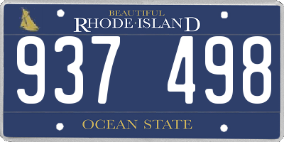RI license plate 937498