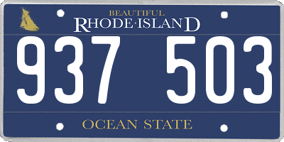 RI license plate 937503
