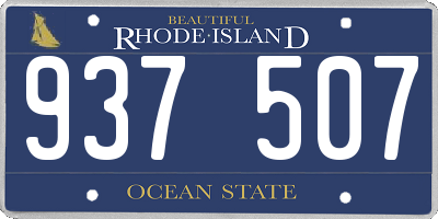 RI license plate 937507