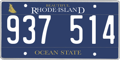 RI license plate 937514