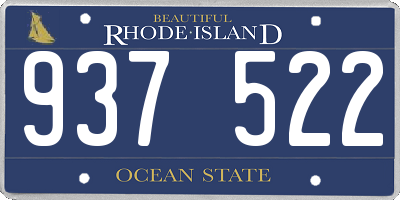 RI license plate 937522