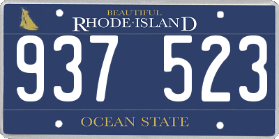 RI license plate 937523