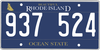 RI license plate 937524