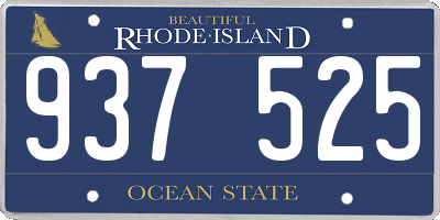 RI license plate 937525