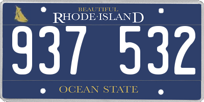 RI license plate 937532