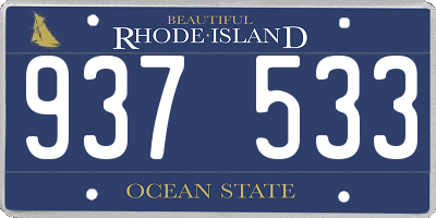 RI license plate 937533