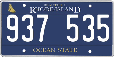 RI license plate 937535