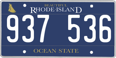 RI license plate 937536