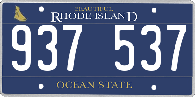 RI license plate 937537
