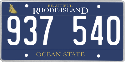 RI license plate 937540