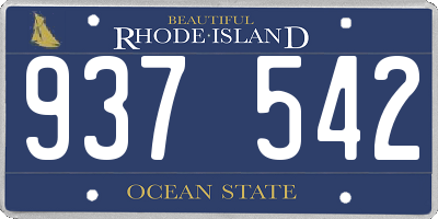 RI license plate 937542