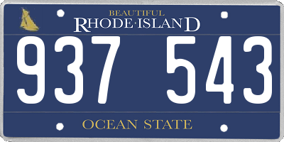 RI license plate 937543