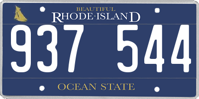 RI license plate 937544