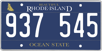 RI license plate 937545