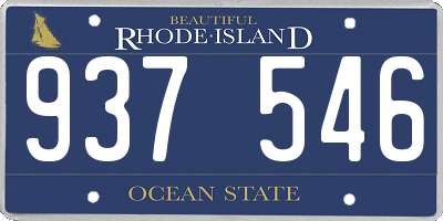 RI license plate 937546